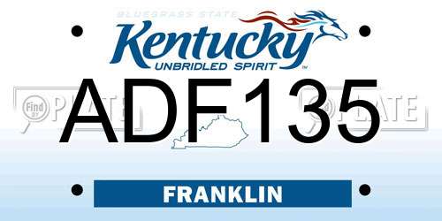 ADF135 Kentucky License Plate