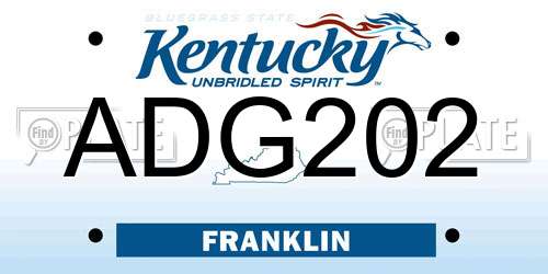 ADG202 Kentucky License Plate