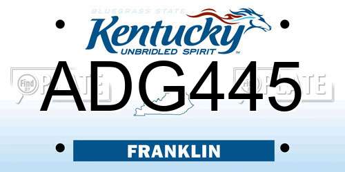 ADG445 Kentucky License Plate