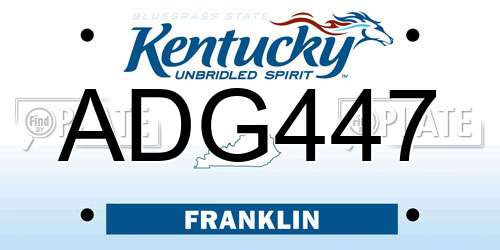 ADG447 Kentucky License Plate