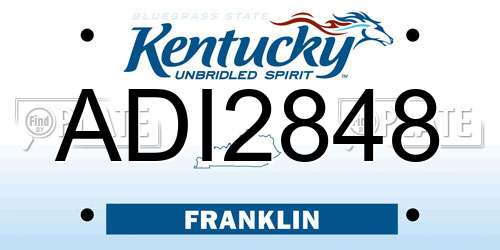 ADI2848 Kentucky License Plate