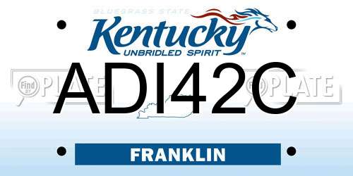 ADI42C Kentucky License Plate