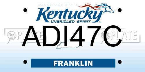 ADI47C Kentucky License Plate