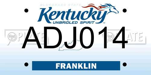 ADJ014 Kentucky License Plate