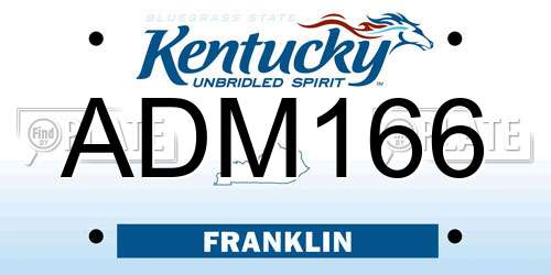 ADM166 Kentucky License Plate