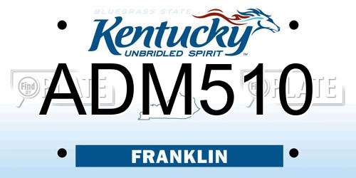 ADM510 Kentucky License Plate