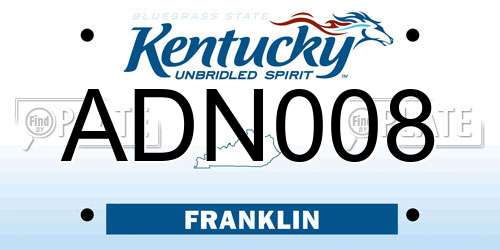 ADN008 Kentucky License Plate