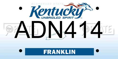 ADN414 Kentucky License Plate