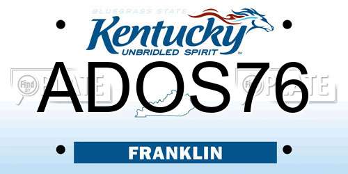 ADOS76 Kentucky License Plate