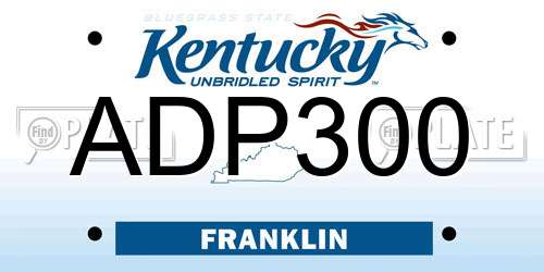 ADP300 Kentucky License Plate