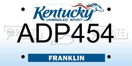 ADP454 Kentucky License Plate