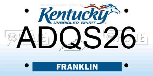 ADQS26 Kentucky License Plate