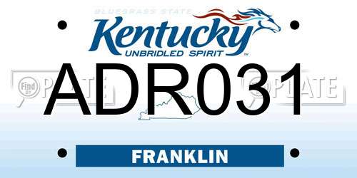 ADR031 Kentucky License Plate