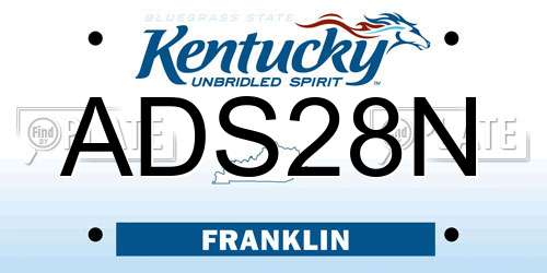 ADS28N Kentucky License Plate