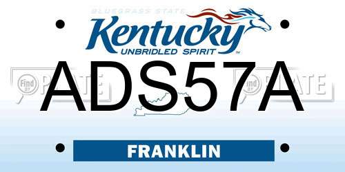 ADS57A Kentucky License Plate