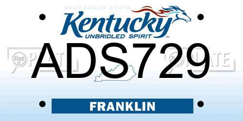 ADS729 Kentucky License Plate