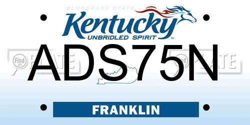 ADS75N Kentucky License Plate