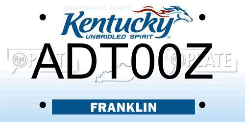 ADT00Z Kentucky License Plate