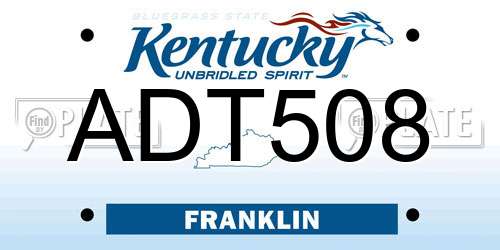 ADT508 Kentucky License Plate