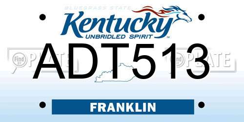 ADT513 Kentucky License Plate
