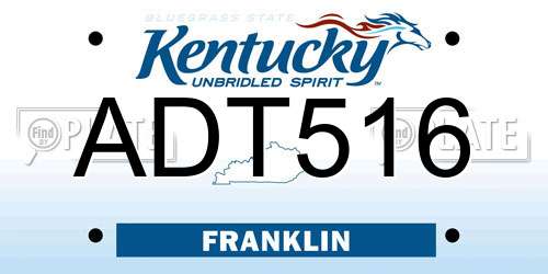 ADT516 Kentucky License Plate