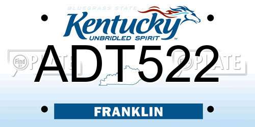 ADT522 Kentucky License Plate