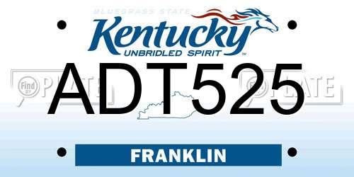 ADT525 Kentucky License Plate