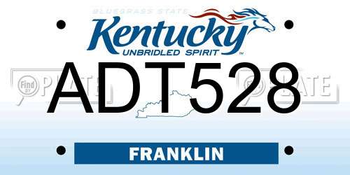 ADT528 Kentucky License Plate