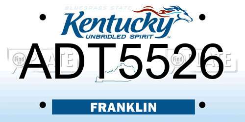 ADT5526 Kentucky License Plate