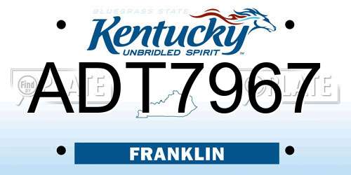 ADT7967 Kentucky License Plate