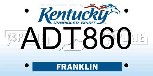 ADT860 Kentucky License Plate