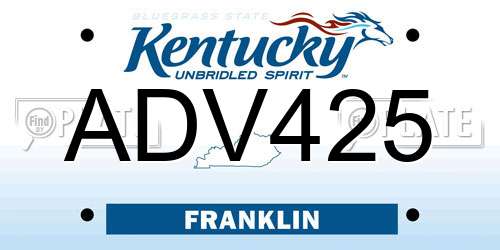 ADV425 Kentucky License Plate