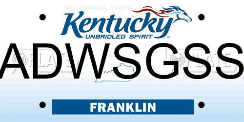 ADWSGSS Kentucky License Plate