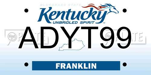 ADYT99 Kentucky License Plate