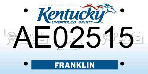 AE02515 Kentucky License Plate