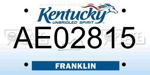 AE02815 Kentucky License Plate