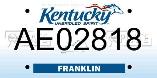 AE02818 Kentucky License Plate