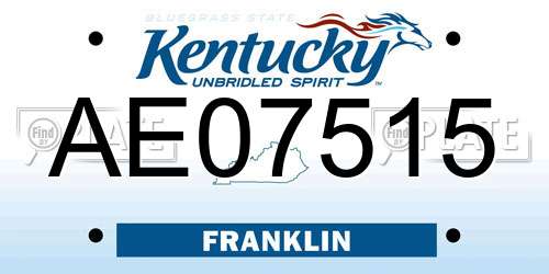 AE07515 Kentucky License Plate