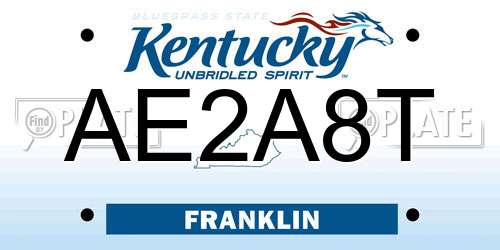AE2A8T Kentucky License Plate