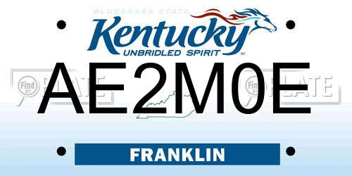 AE2M0E Kentucky License Plate