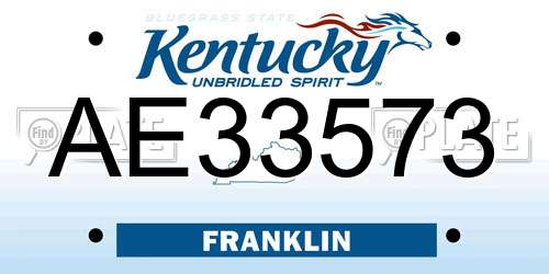 AE33573 Kentucky License Plate