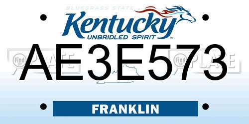 AE3E573 Kentucky License Plate