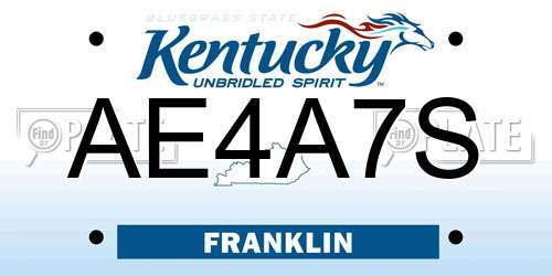 AE4A7S Kentucky License Plate