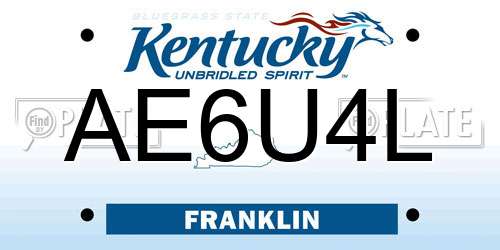 AE6U4L Kentucky License Plate