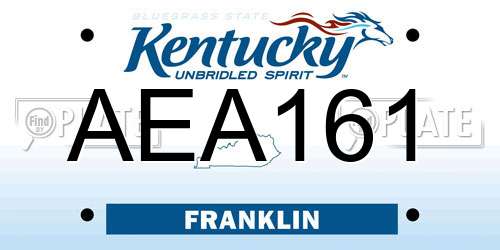 AEA161 Kentucky License Plate