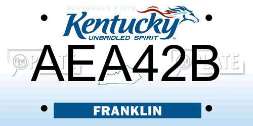 AEA42B Kentucky License Plate
