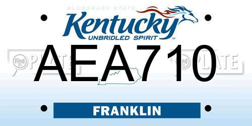 AEA710 Kentucky License Plate