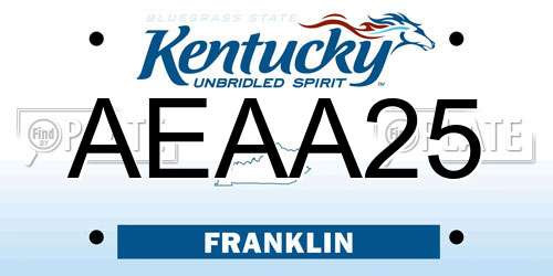 AEAA25 Kentucky License Plate