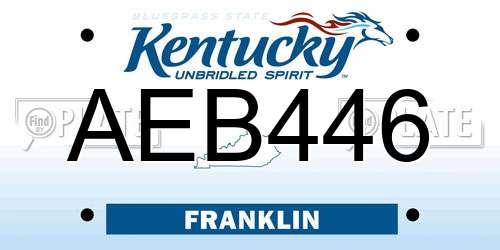 AEB446 Kentucky License Plate