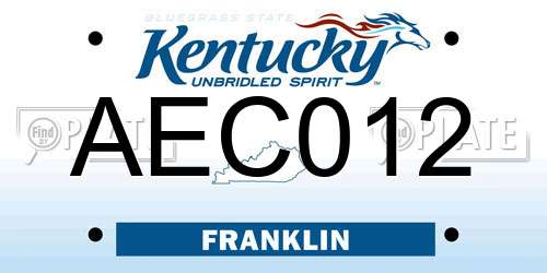 AEC012 Kentucky License Plate